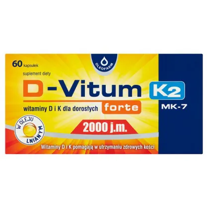D-Vitum Forte 2000 j.m. K2 MK-7, 60 kapsułek