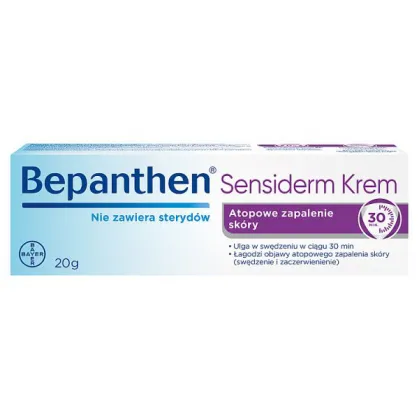 Bepanthen Sensiderm Krem, pielęgnacja w AZS i egzemie, od 1 miesiąca, 20 g