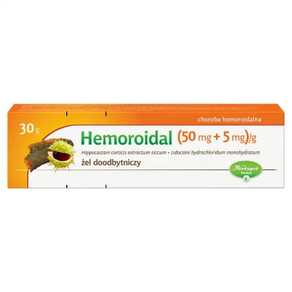 Hemoroidal (50 mg + 5 mg)/g, żel doodbytniczy, 30 g