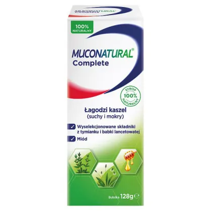 Muconatural Complete, syrop dla dzieci od 1 roku i dorosłych, 128 g