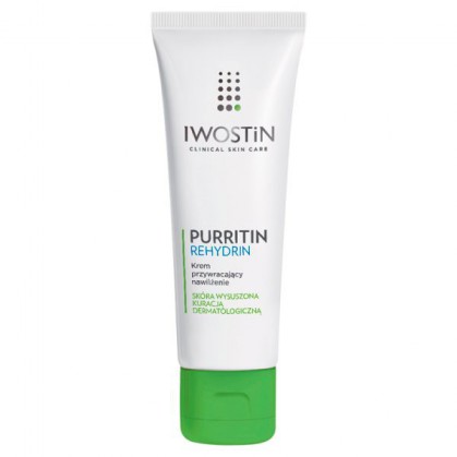 Iwostin Purritin Rehydrin, krem przywracający nawilżenie, skóra wysuszona kuracją dermatologiczną, 40 ml