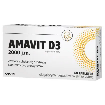 Amavit D3 2000 j.m., 60 tabletek do rozpuszczania w jamie ustnej