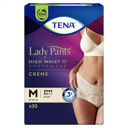 Tena Lady Pants Creme, majtki chłonne, Medium, 75-105 cm, Plus, 30 sztuk