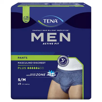 Tena Men Pants, majtki chłonne, rozmiar M, 75-105 cm, Plus, 9 sztuk