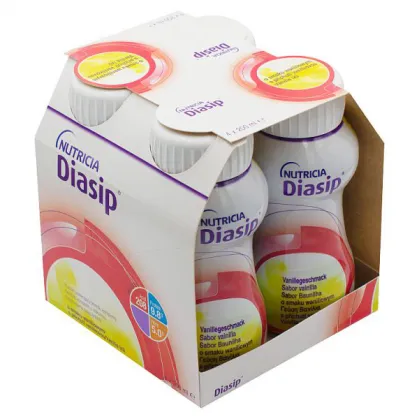 Diasip, preparat odżywczy dla diabetyków, smak waniliowy, 4 x 200 ml