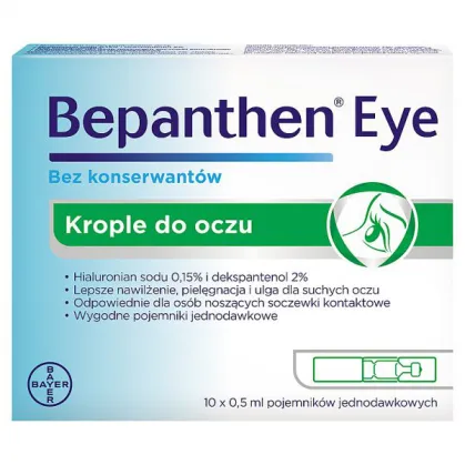 Bepanthen Eye, krople do oczu, 10 x 0,5 ml minimsy