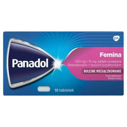 Panadol Femina 500mg + 10mg, tabletki powlekane, 10szt.