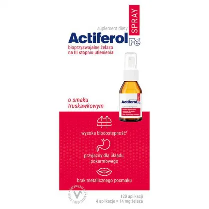 Actiferol Fe, spray o smaku truskawkowym, 60 ml