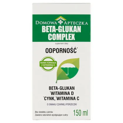 Beta-Glukan Complex z witaminą D, smak czarnej porzeczki, 150 ml