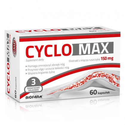 CycloMAX, ekstrakt z kłącza ruszczyka, 60 kapsułek