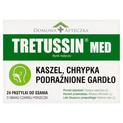 Tretussin Med, czarna porzeczka, 24 pastylki do ssania