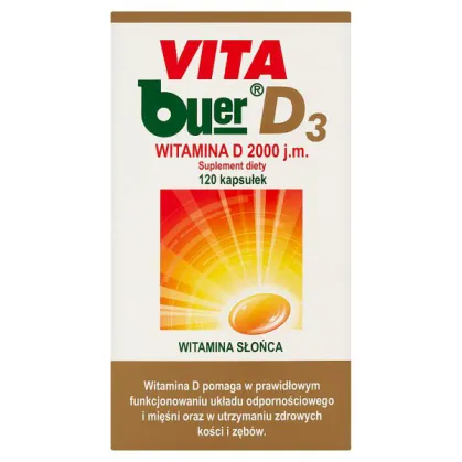 Vita Buer D3, witamina D 2000 j.m., 120 kapsułek