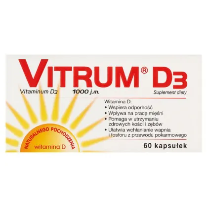 Vitrum D3, witamina D 1000 j.m., 60 kapsułek