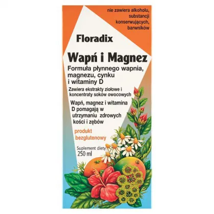 Floradix Wapń i Magnez, tonik, 250 ml
