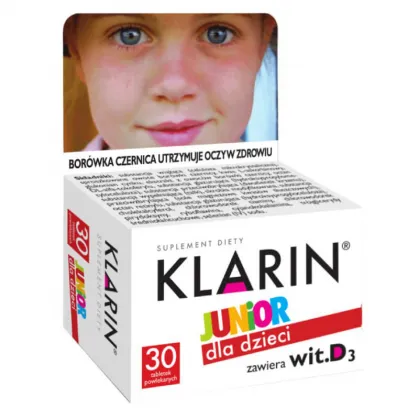 Klarin Junior, dla dzieci od 6 lat, 30 tabletek
