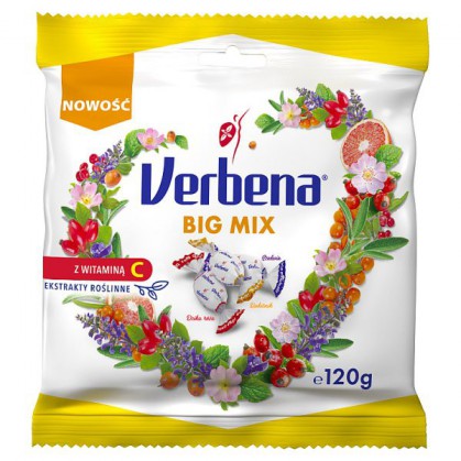 Verbena Big Mix, ziołowe cukierki w rokitnikiem, dziką różą i szałwią, 120 g