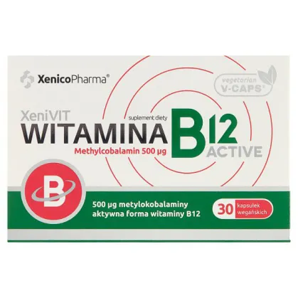 Witamina B12 ACTIVE Methylocobalamin 500 mg, 30 kapsułek