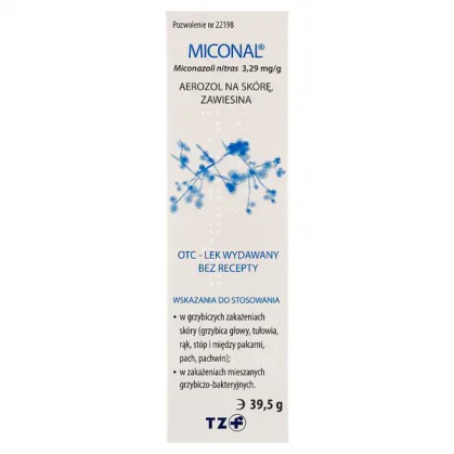 Miconal 3,29 mg, aerozol na skórę, zawiesina 39,5g
