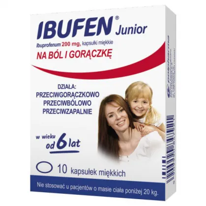 Ibufen Junior 200 mg, dla dzieci od 6 lat, 10 kapsułek miękkich