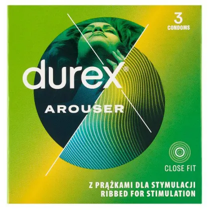 Durex Arouser, prezerwatywy prążkowane, 3 sztuki
