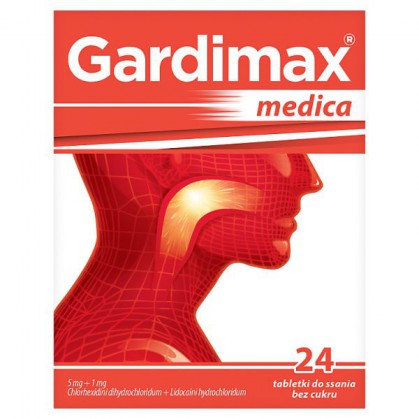 Gardimax Medica 5mg + 1mg, tabletki do ssania, 24 szt.