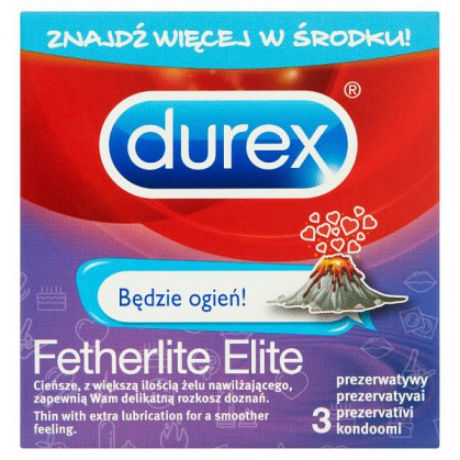 Durex Fetherlite Elite Emoji, prezerwatywy, 3 sztuki