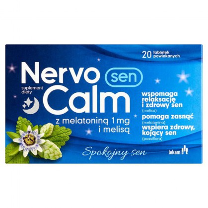 NervoCalm Sen z melatoniną 1 mg i melisą, 20 tabletek