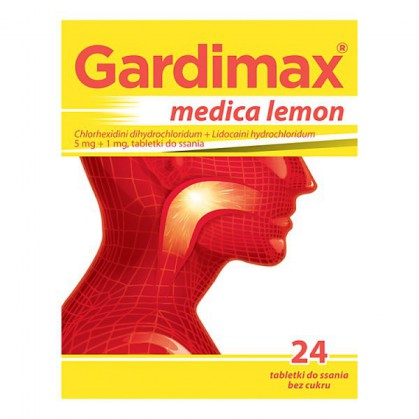 Gardimax Medica 5mg+1mg, lemon, 24 tabletki do ssania