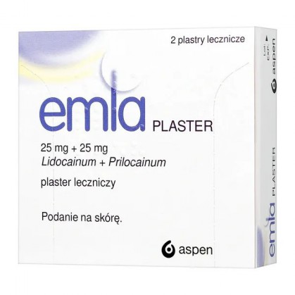 Emla 25 mg + 25 mg, plastry lecznicze, 2 sztuki (import równoległy Inpharm)