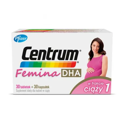 Centrum Femina 1 DHA, w trakcie ciąży, 30 tabletek + 30 kapsułek