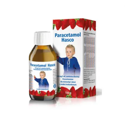 Paracetamol Hasco 120mg/5ml, zawiesina doustna dla dzieci, od urodzenia, smak truskawkowy, 150g