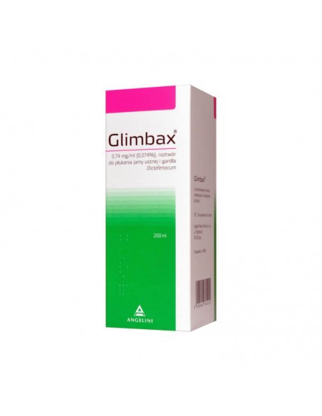 Glimbax 0,74 mg/ml, roztwór do płukania jamy ustnej i gardła, 200 ml
