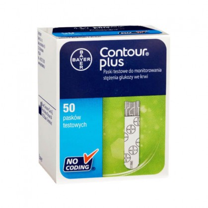 Contour Plus, paski testowe do glukometru, 50 pasków