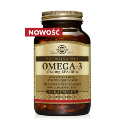 Solgar Omega 3, Potrójna siła EPA/DHA, 50 kapsułek