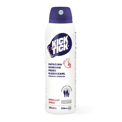 Kick the Tick, Max Repelent Plus, spray przeciw kleszczom, komarom i meszkom, 200ml