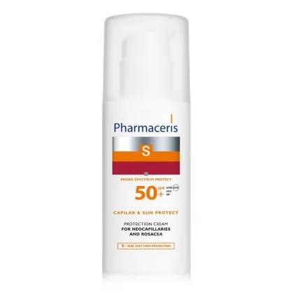 PHARMACERIS Capilar & Sun Protect, krem ochronny, dla skóry naczynkowej i z trądzikiem różowatym SPF50+, 50ml