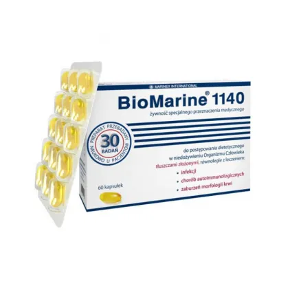 BioMarine 1140, olej z wątroby rekina, 60 kapsułek
