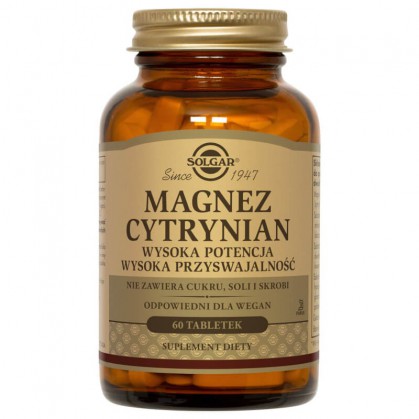 Solgar Magnez cytrynian, tabletki, 60 szt.